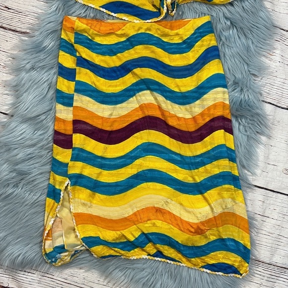 Missoni Sport Tie Front Chevron Resort Cropped Skirt Set - Picture 4 of 10